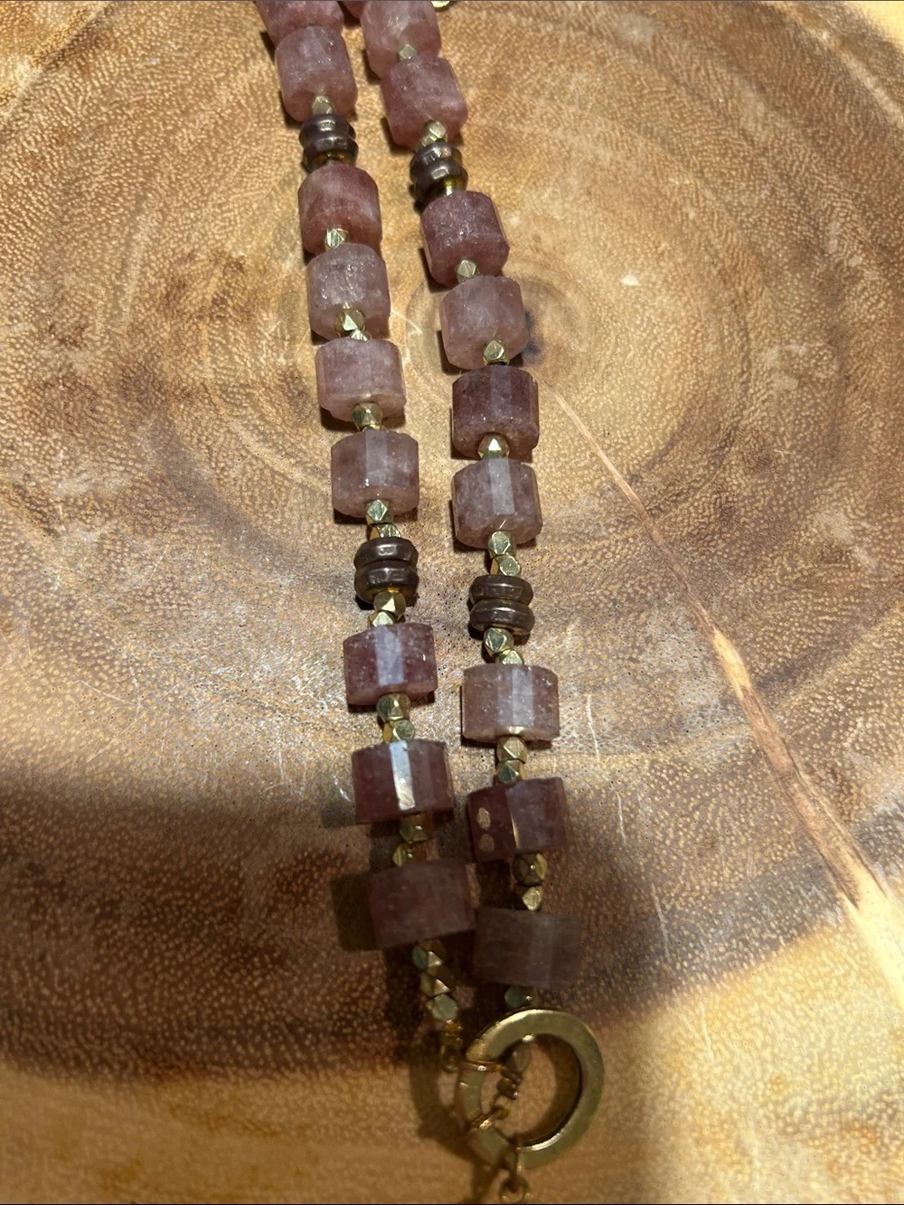 Julio Designs Pink Tourmaline & Baroque Pearl Beaded Drop Necklace Boho